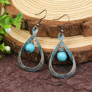 Boucles d'oreilles pendantes vintage à pompons en alliage plaqué bronze antique, bijoux de mode pour femmes - Product Image 3