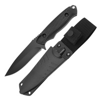 Couteau de survie en plein air, chasse, camping, acier inoxydable, étui, manche en PP, longueur totale de 20 cm, lame à bord lisse, haute qualité