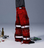 Pantalon de travail cargo pour homme, multi-poches, en coton, double taille, surdimensionné, réfléchissant, 2 en 1, pantalon de travail personnalisé pour charpentier