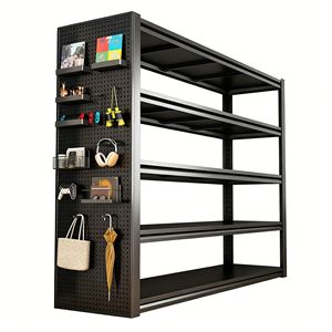 Étagère de rangement multi-niveaux à 5 étagères, type sol, robuste, pour garage, livres, jouets, ustensiles de cuisine, vêtements - Product Image 5