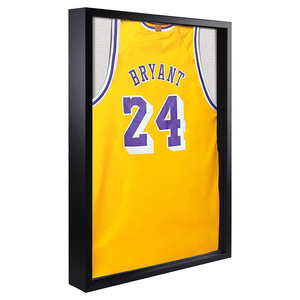 Amazo Hot Selling 24*36 Black Wood Shadow Box Football Basketball Lockable Jersey Frame Display Case with 98% UV Protection