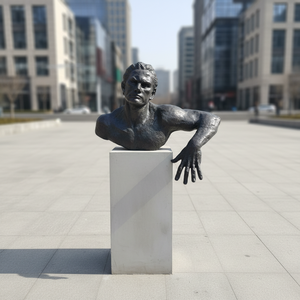 Sculpture murale en bronze coulé sur mesure, figurine grimpante, sculpture moderne en bronze 3D, homme grimpant - Product Image 4