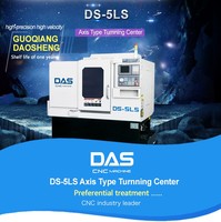 Torno CNC DAS con potencia de fresado Cama inclinada de viaje largo Sistema de control GSK Máquina de torneado de tipo suizo de servicio medio