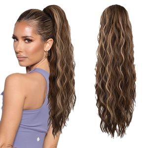 Perruque queue de cheval longue bouclée Py84, cheveux ondulés I-Tip, 140g, résistante à la chaleur, pour femme, style 1 - Product Image 2