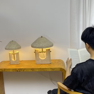 โคมไฟตั้งโต๊ะหินอ่อน Travertine ขั้วหลอด E27 LED 220V ควบคุมด้วยสวิตช์ ดีไซน์เนอร์ โคมไฟตกแต่งห้องนั่งเล่น - Product Image 3