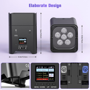 Có thể sạc lại 6x18W pin không dây mệnh ánh sáng App // Wifi/<span class=keywords><strong>DMX</strong></span>/điều khiển từ xa rgbwa + UV 6in1 sân khấu <span class=keywords><strong>Led</strong></span> DJ uplight mệnh ánh sáng - Product Image 6