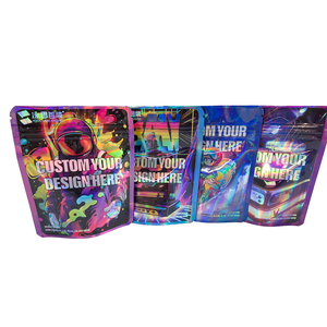 מיילר שקיות אריזה לעמוד כיס 3.5 <span class=keywords><strong>Ziplock</strong></span> מודפס מזון אחסון קטן ילד מיקוד לוגו לשימוש חוזר הולוגרפית ריח שקיות - Product Image 6