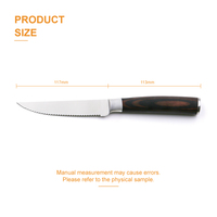 Couteau à steak dentelé OEM personnalisé LFGB en acier inoxydable avec manche en bois, vente en gros, couverts pour restaurant