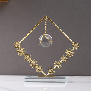 Mystic Arts Floral Wreath <b>Crystal</b> <b>Ball</b> Ornament Metal European Style Home Office Decor Gift 7144F - Product Image 4