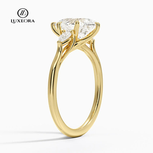 इग्जी सर्टिफाइड सीवीड वीड लैब बनाया गया हीरा 14k 18k ठोस सोने की लक्जरी अंगूठी की अंगूठी आभूषण महिला चपरासी हालो - Product Image 4