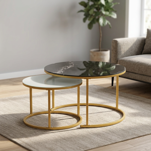 Mesa de centro moderna para sala de estar, elegante mesa central con estructura metálica resistente, mueble contemporáneo para el hogar u oficina. - Product Image 6
