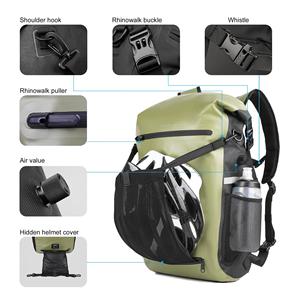 Sacoche de vélo 3-<span class=keywords><strong>en</strong></span>-1, porte-bagages, étanche, multifonctionnelle, 22-25L, fermeture éclair <span class=keywords><strong>en</strong></span> PVC, sac à dos unisexe pour vélo, sac de voyage - Product Image 4