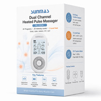Masseur TENS EMS rechargeable à double canal avec contrôle de la minuterie et 3 niveaux de thérapie thermique pour le confort des muscles du cou, du dos et des épaules