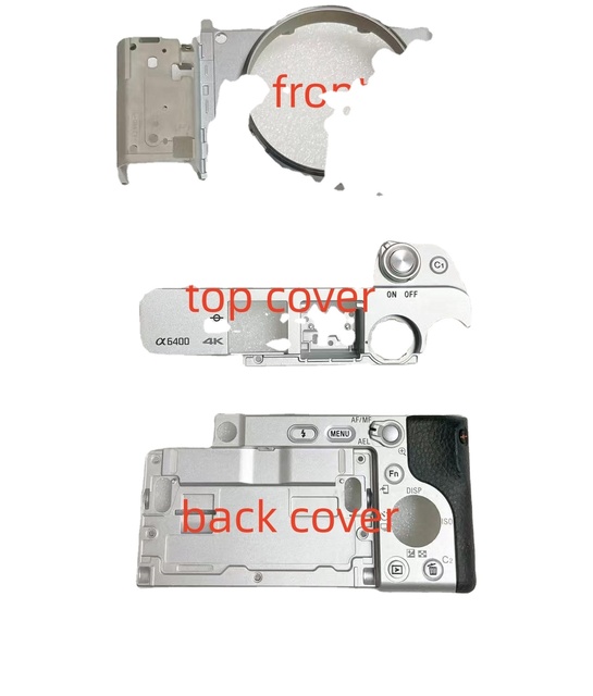 New Original Camera Body Shell for Sony A6400 A6400 Top Back Front Cover Shell Sliver Repair Part