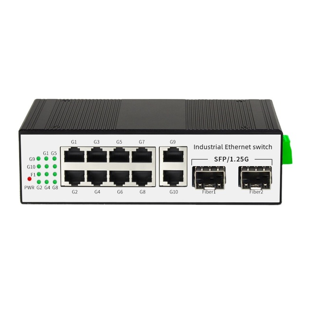 10-port 10//100/1000BASE-TX+2 SFP Industrial Switch Din Rail Type 10RJ45 2SFP Industrial Ethernet Switch