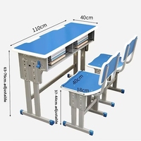 Metal Modern School Classroom Furniture Estudiantes Escritorio y silla de un solo asiento
