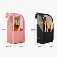 Trousse de Voyage Cosmétique Organisateur de Pinceaux de Maquillage Étui de Rangement Étanche avec Fermeture Éclair Trousse de Maquillage Professionnelle Tendance