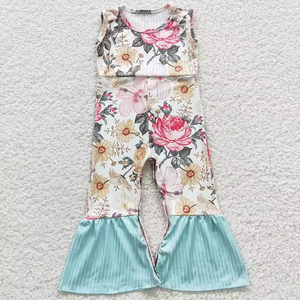 7 Combinaisons d'été vintage pour filles, style rétro, à fleurs, à pattes d'éléphant, imprimé floral bohème - Product Image 5