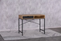Bureau de travail moderne Easycarry KD avec 1 tiroir et 1 compartiment ouvert, bureau d'ordinateur avec structure en métal robuste