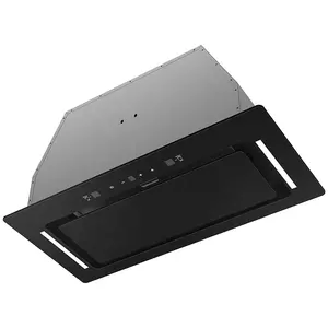 90cm Ceiling Cooker Hood For Kitchen Remote Touch Control With Flat Carbon Filters Recirculation Range Hood