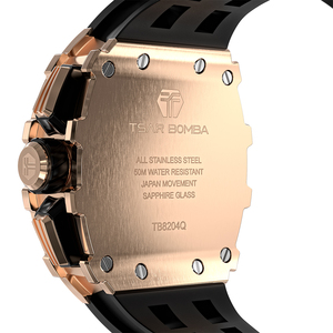 นาฬิกาควอตซ์ทรง Tonneau สำหรับผู้ชายสุดหรู ยี่ห้อ <span class=keywords><strong>Seiko</strong></span> โครโนกราฟ หน้าปัดคริสตัลแซฟไฟร์ กันน้ำ 50 เมตร ดีไซน์สปอร์ต แฟชั่น ธุรกิจ ตัวเรือนสแตนเลสสตีล - Product Image 3