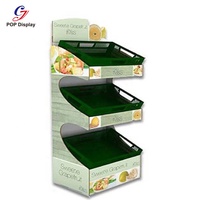 Op maat gemaakte supermarkt schappen, waterdichte Tesco Lowes kartonnen displays voor fruit & groenten, papieren display trays
