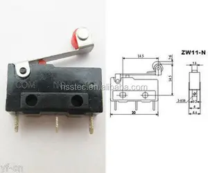 Interruptor ICRO de punto de cobre, ZW11-N de 3 pies de mango de rodillo rojo, 5A 250V 5A250VC ITH