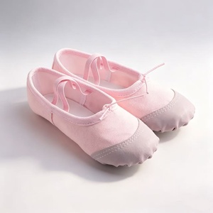 <span class=keywords><strong>Zapatillas</strong></span> de <span class=keywords><strong>Ballet</strong></span> de Lona Color Rosa Claro, Suela Partida, Antideslizantes, para Prácticas de Danza, con <span class=keywords><strong>Puntas</strong></span> - Product Image 2