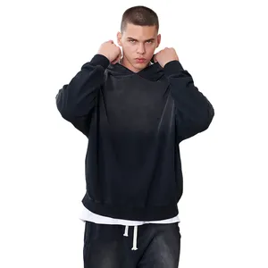 Sweat à capuche personnalisé et à la mode coupe carrée avec effet de fondu batik délavé Sweats à capuche streetwear pour hommes