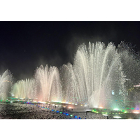 fontaine musicale de lac flottant à grande échelle spectacle d'eau de danse décoratif extérieur avec parc de système d'éclairage à LED bleu