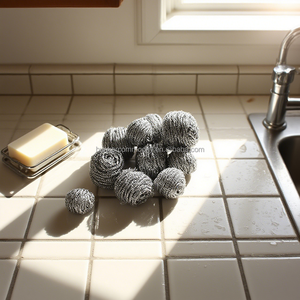 Melhor Qualidade Aço Inoxidável Scrubber Scourer <span class=keywords><strong>Metal</strong></span> Sponge Iron Scrubber Kitchen Duty Dish Lavagem Panelas <span class=keywords><strong>Scrub</strong></span> - Product Image 3