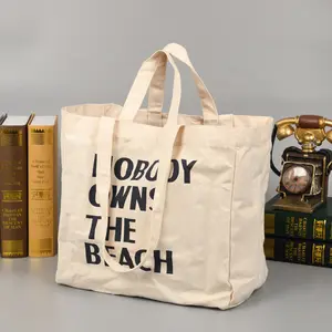 Custom printed recycle plain organic cotton canvas tote bag, bulk large reusable canvas cotton shopping bag with logo/