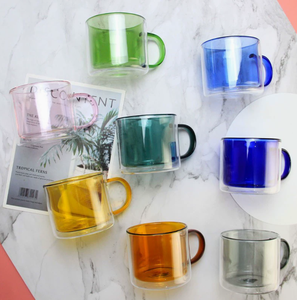 Mugs à double paroi isolants pour bière, lait, eau, DFM01 250ml, transparents, plusieurs couleurs - Product Image 5