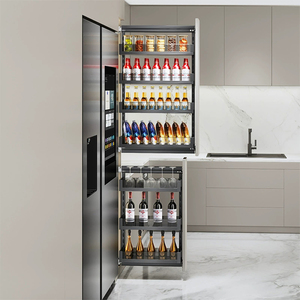 Grand panier monstre coulissant pour meuble haut de cuisine, organisateur de rangement pour espaces entre armoires et réfrigérateur, pour collations et ustensiles - Product Image 1