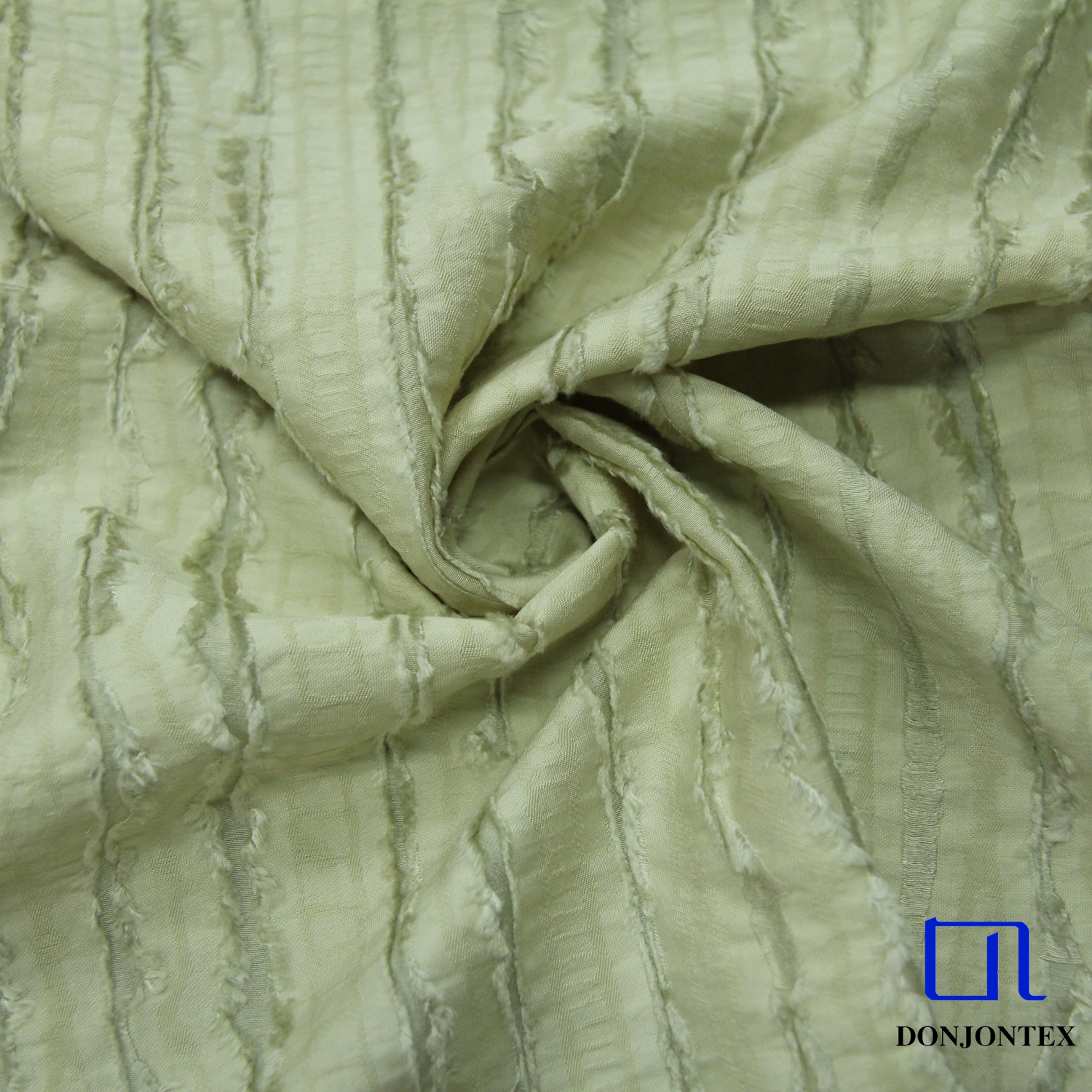 Manufacturer Dimensional Woven Vertical Stripes Long Hair Flower Cutting Jacquard Fabrics for Dress