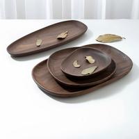 Ensemble de Plats à Dîner en Noyer Noir d'Amérique du Nord de Luxe Personnalisé Irrégulier Cadeau de Quatre ou Plus pour la Maison et la Salle à Manger