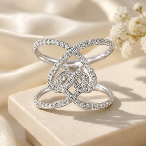 Bague géométrique 3D en forme de cœur pour femme, bijou tendance pour l'index - Product Image 3