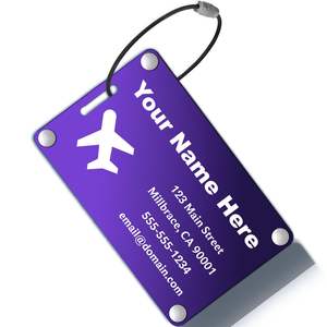 Custom Personalized Metal <b>Luggage</b> Tags & Labels-Water Resistant Durable Custom Color & Size - Product Image 1