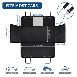 Funda de asiento de coche para perros de lujo con extensor, hamaca antideslizante para mascotas para protección de asiento trasero, ventana de malla transpirable y bolsillos de almacenamiento - Product Image 6