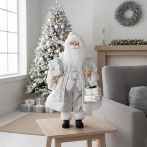 Statua <span class=keywords><strong>di</strong></span> Babbo Natale Grande Personalizzata, Design Europeo Bianco per Famiglie - Product Image 1