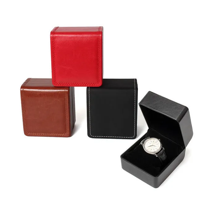 Ready to ship watch gift box PU leather box for watches bangle wristwatch case