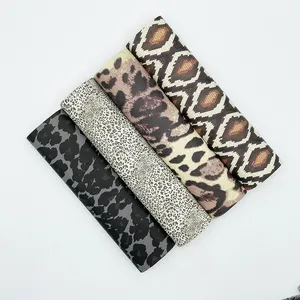 Factory Customized Leopard Eco Print PU material leather TC fabric for Home Decor