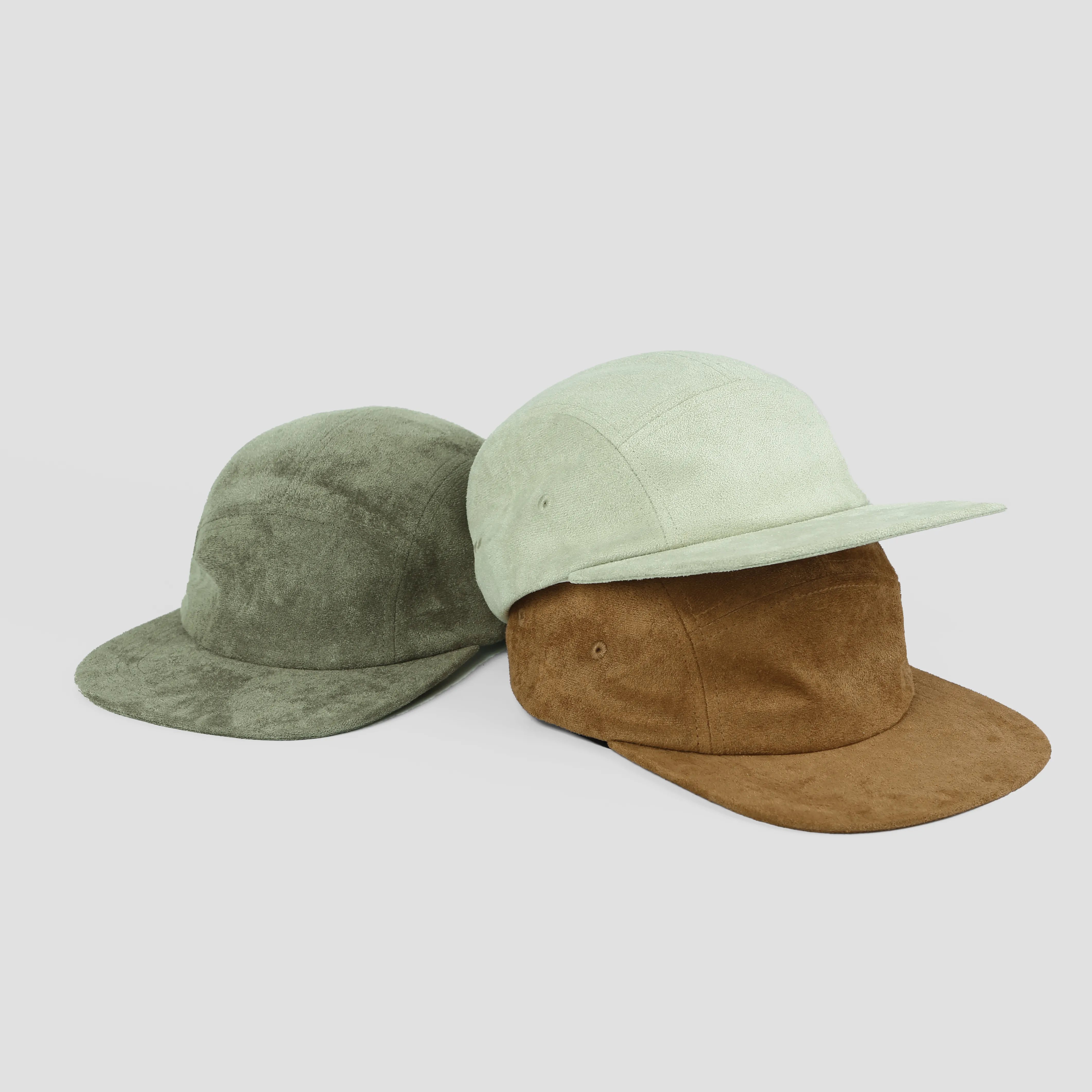 Schlussverkauf Wildleder Flachbügel Wohnmütze Outdoor individuelles Logo 5-Panel Sportmütze Laufmütze Großhandel