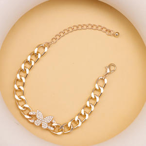 Ensemble bracelet et bracelet de cheville papillon en alliage de zinc avec sertissage clos pour femme, usage quotidien, design géométrique - Product Image 3