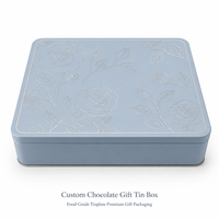 Boîte Cadeau en Fer Blanc Qualité Alimentaire avec Logo Personnalisé, Motif Floral en Relief, Intérieur Doré pour Emballage de Chocolats, Macarons, Bonbons et Biscuits