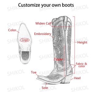 SHIKOL, <span class=keywords><strong>botas</strong></span> <span class=keywords><strong>de</strong></span> vaquero occidentales <span class=keywords><strong>de</strong></span> media pantorrilla para <span class=keywords><strong>mujer</strong></span>, cremallera lateral Floral sin cordones, bordado <span class=keywords><strong>de</strong></span> diamantes <span class=keywords><strong>de</strong></span> imitación brillantes, caballo <span class=keywords><strong>de</strong></span> campo, otoño - Product Image 2