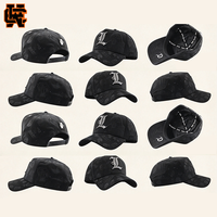 Casquette Snapback Imprimée Bandana Noire à Motif Paisley Intégral Lettres Gothiques Visière Plate Streetwear Vente en Gros