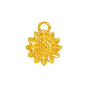 Colgante de Flor de Sol Clásico 3D de Oro Puro Sólido de 24K para Mujer, Ideal para Joyería y Collares - Product Image 4