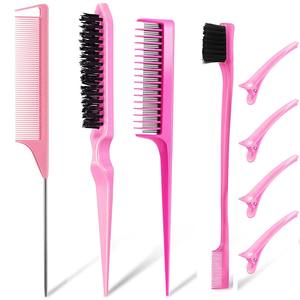 Kadın saç tarak seti timsah saç klipleri sıçan kuyruk tarak kenar fırçalar Detangling Hairbrush Teasing haircurly kıvırcık <span class=keywords><strong>Hiar</strong></span> araçları için - Product Image 1