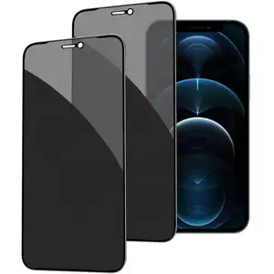 Pelindung layar privasi kaca Tempered, untuk Iphone 13 Pro Max 14 11 12 Xr X XS 8 7 6 Plus 2023